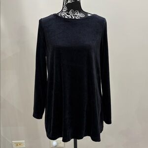 Pure jill, black velour tunic, size medium 46% Pima cotton